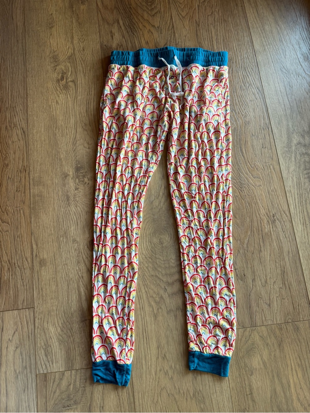LITTLE SLEEPIES Primary Rainbow Print Short Sleeve Pajama Top & Bottom - Picture 5 of 10